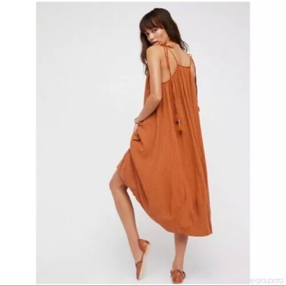 Free People Back to You Midi Jumper Burnt Orange Size S - Picture 8 of 8